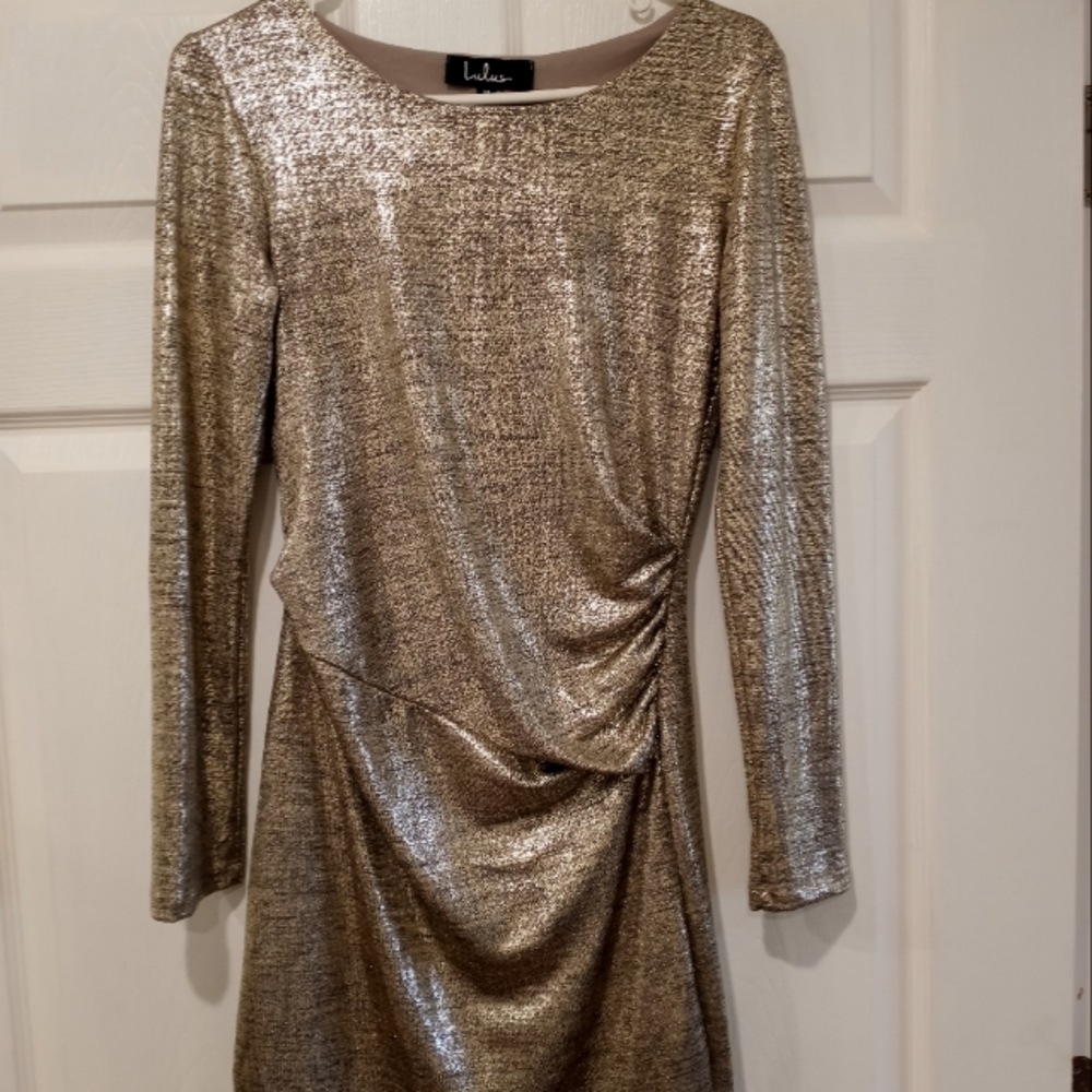 Lulu's Gold Lame Evening/Formal w/lining Size M
